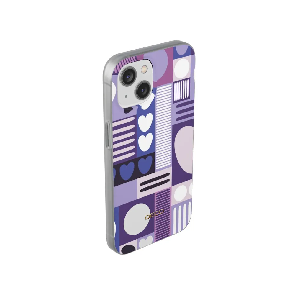 Deep Purple Graphic Hearts Phone Case