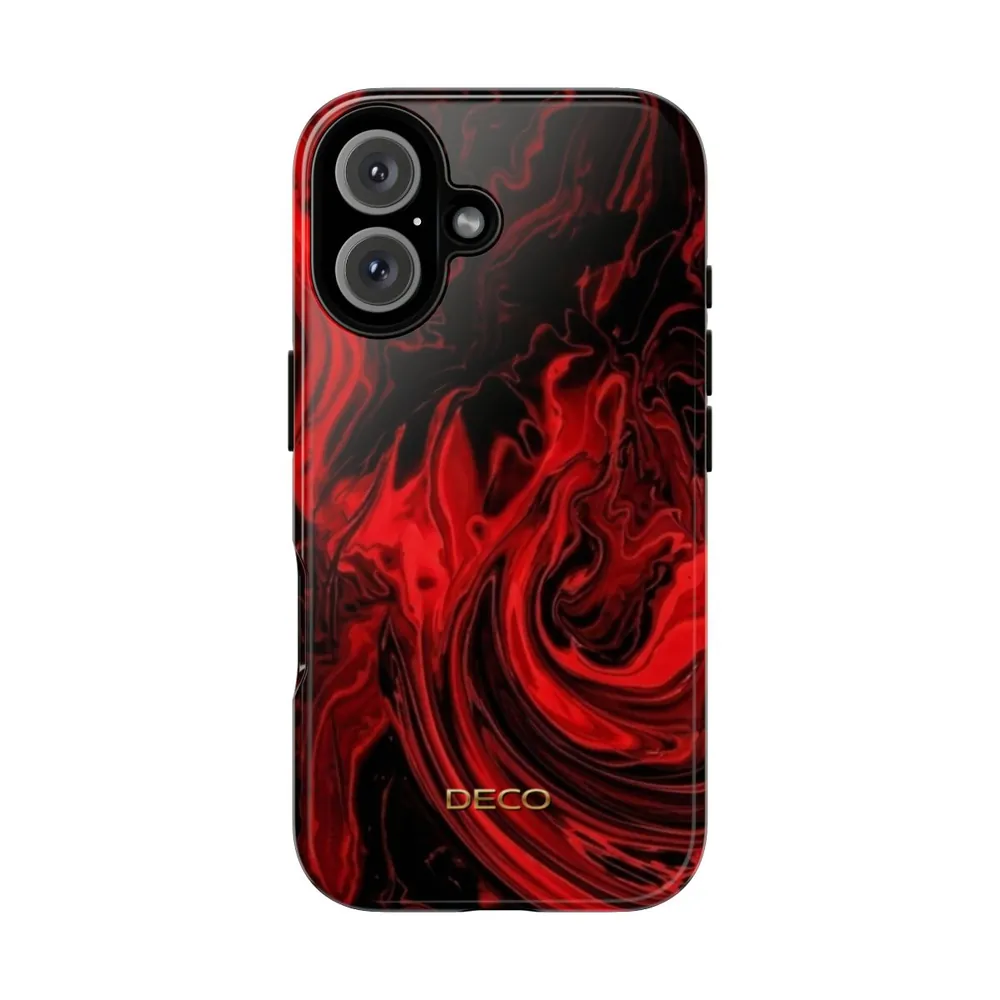 Fiery Red Swirl Tough Phone Case