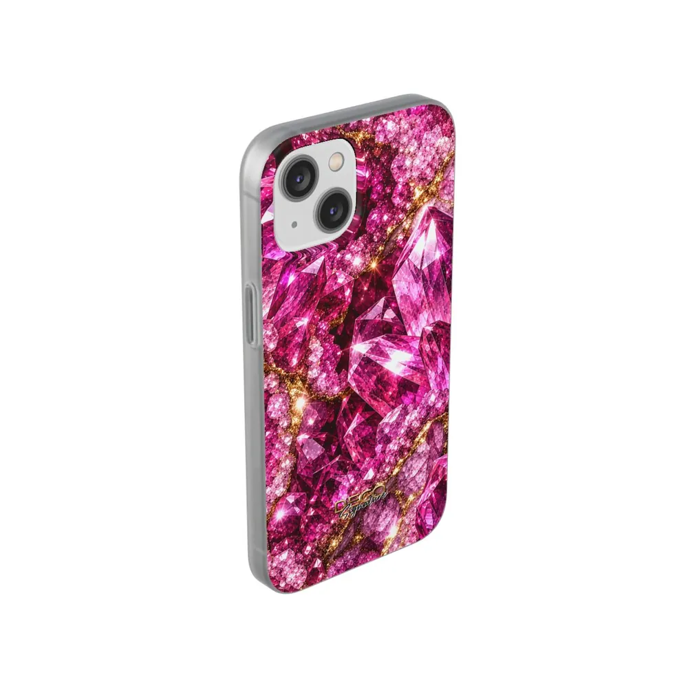 Luxury Sparkling Pink Sapphire DECO Signature Phone Case