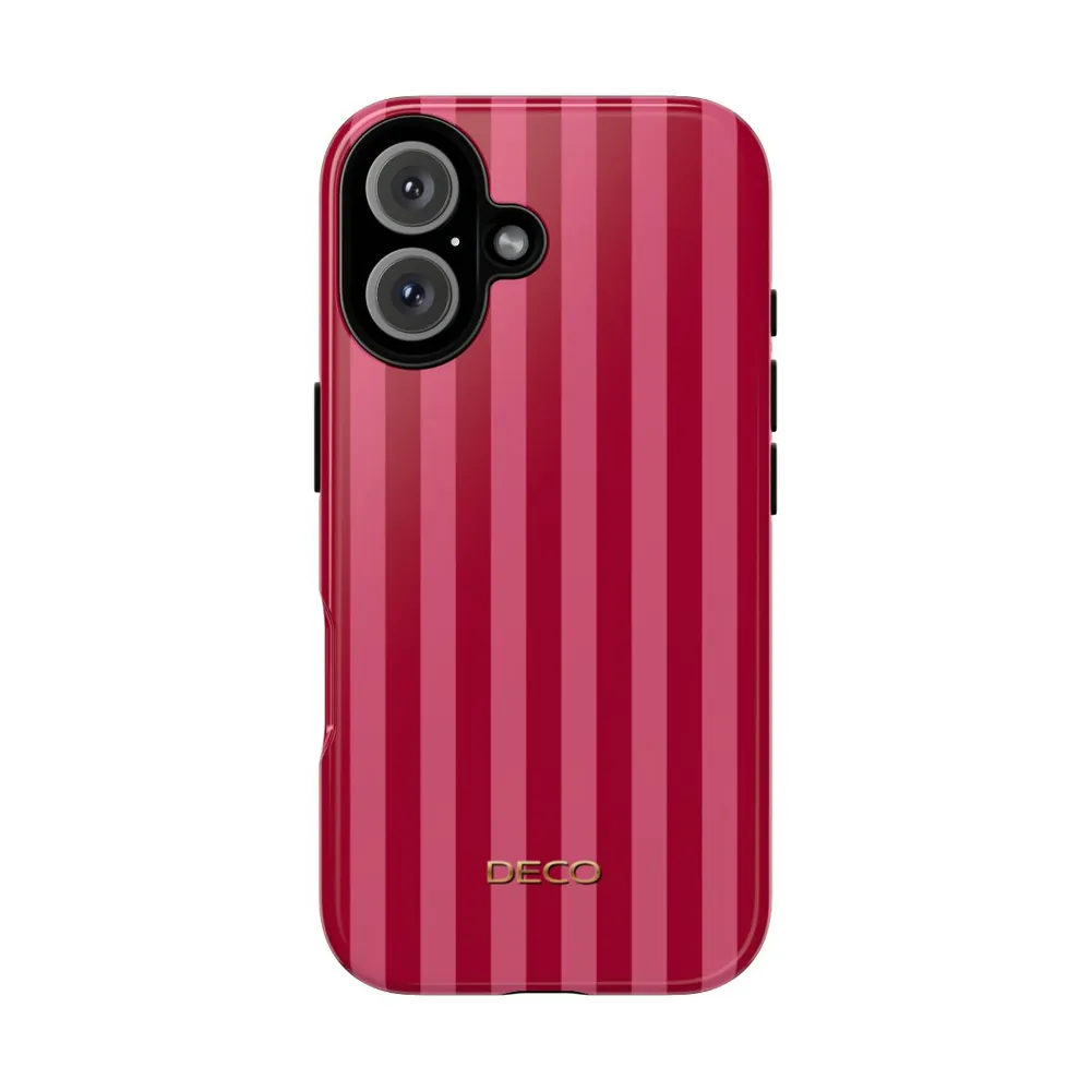 Classic Red & Pink Stripes Tough Phone Case