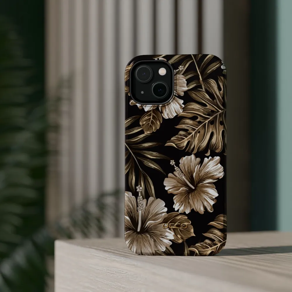 Deep Tropical Floral MagSafe Impact-Resistant Phone Case