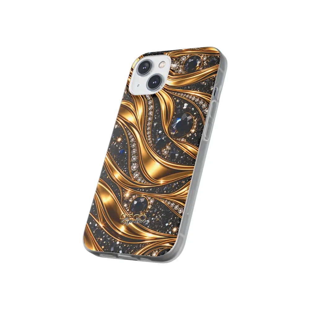 Luxury Gold & Black Diamonds DECO Signature Phone Case