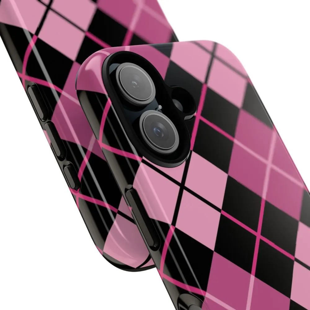 Pink Argyle Plaid Tough Phone Case