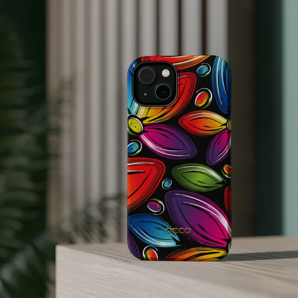 Rainbow Floral MagSafe Impact-Resistant Phone Case