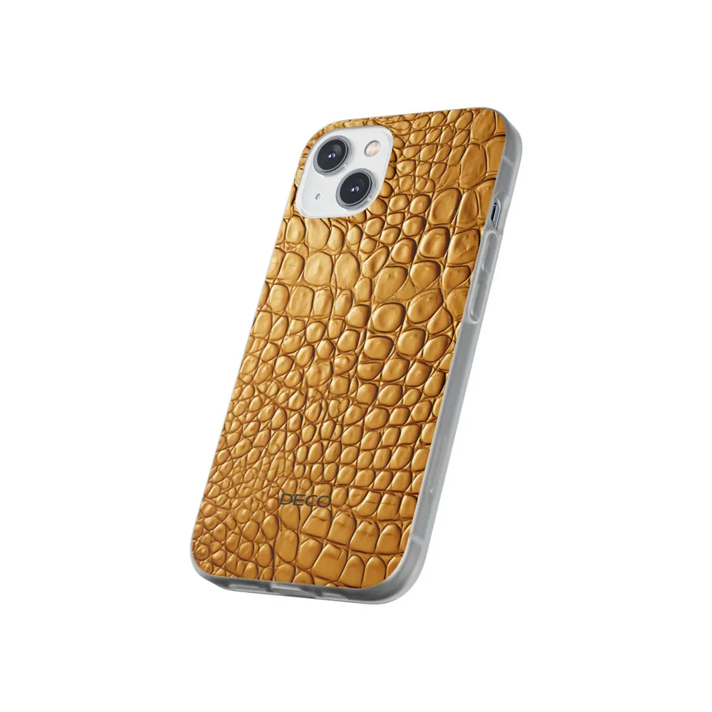 Gold Crocodile Skin Phone Case