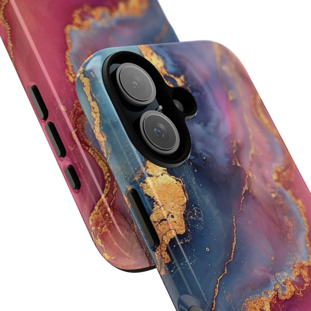 Pinks & Gold Watercolor Marble Tough Phone Case