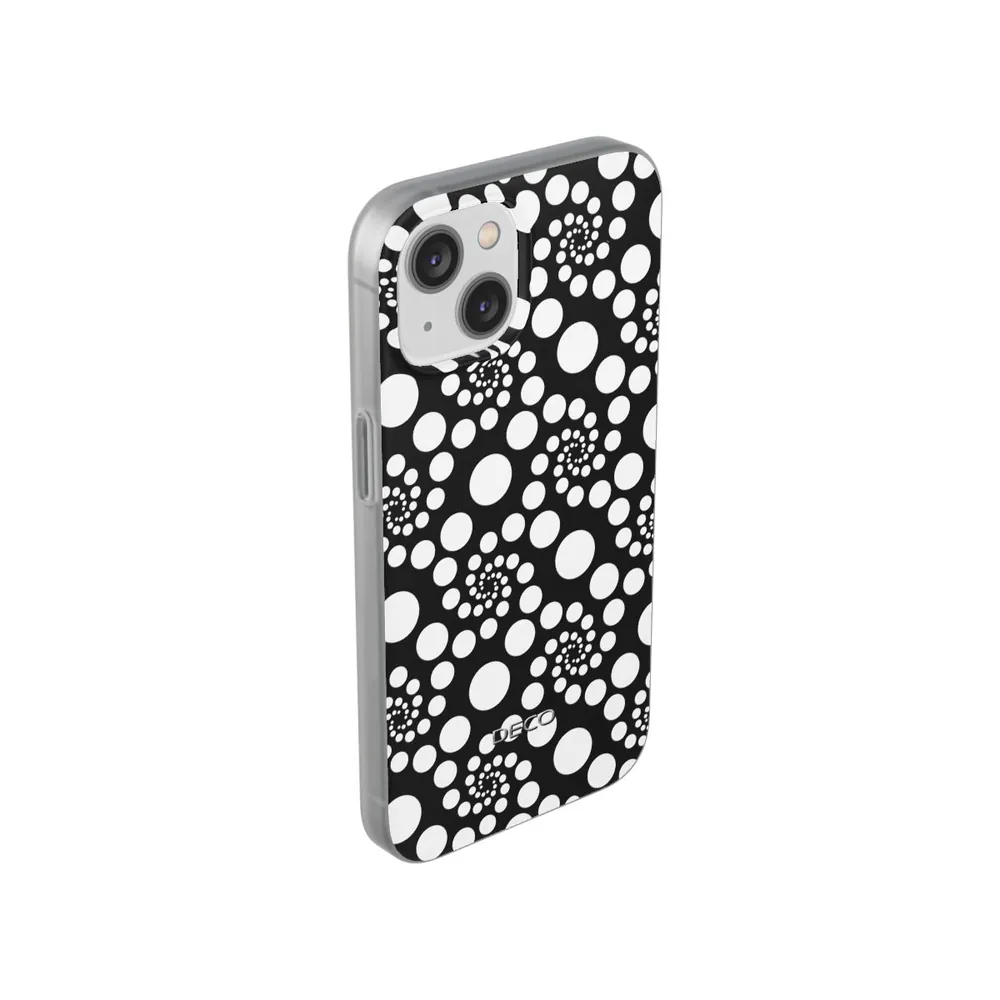 Black & White Twirly Polka Dots Phone Case