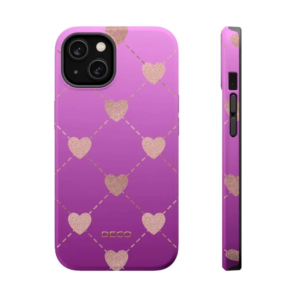 Shimmer Heart Dots MagSafe Impact-Resistant Phone Case