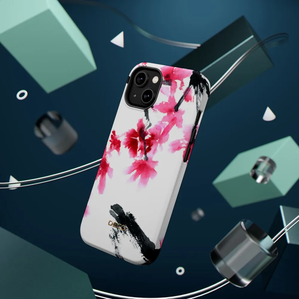 Watercolor Cherry Blossom Floral MagSafe Impact-Resistant Phone Case