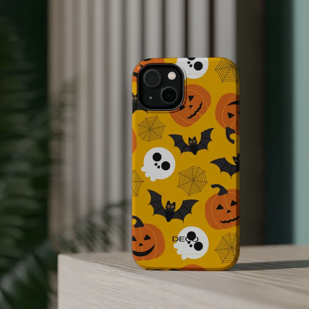 Bats & Spiders Spooky Halloween MagSafe Impact-Resistant Phone Case