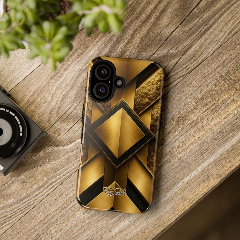 Luxury Textured Gold DECO Signature Tough Phone Case