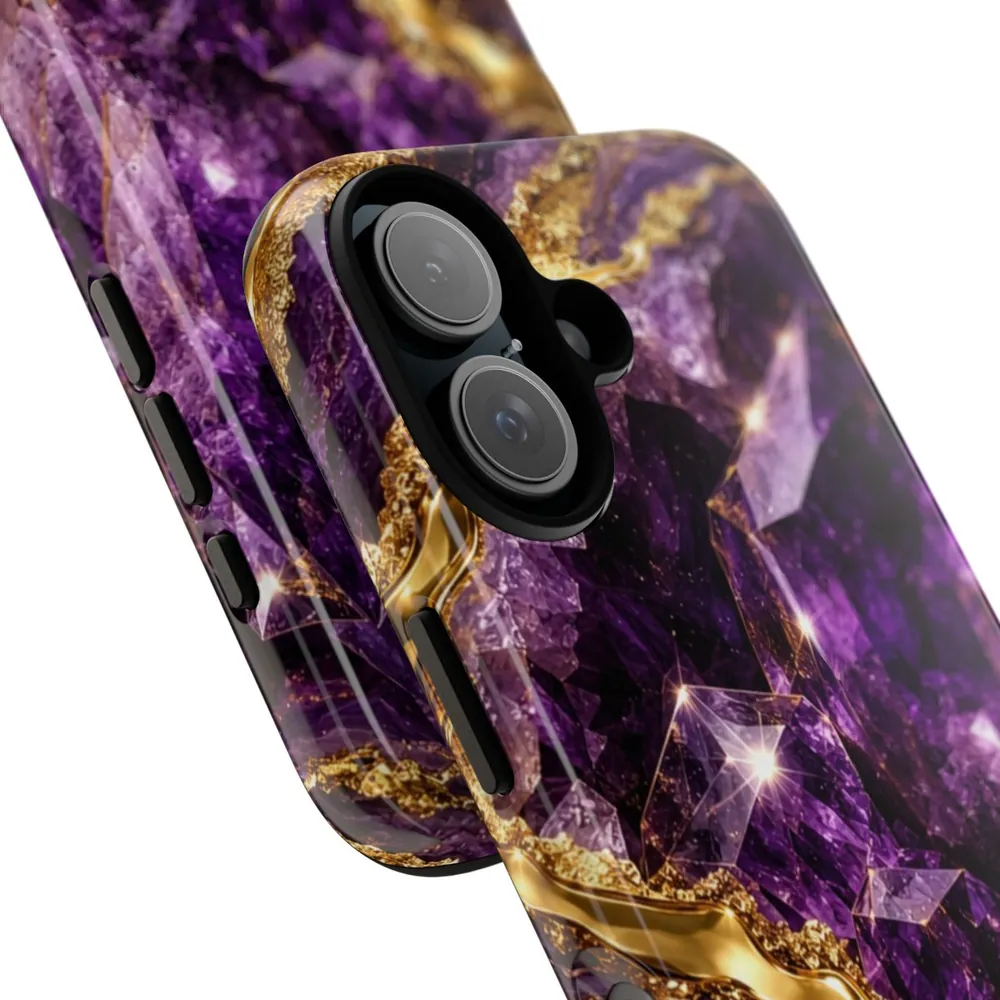 Luxury Amethyst & Gold DECO Signature Tough Phone Case