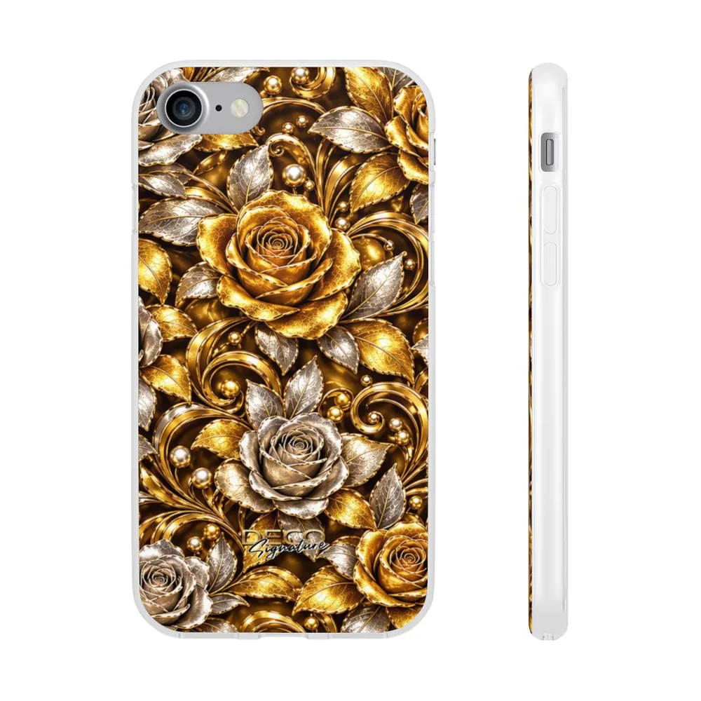 Luxury White & Yellow Gold Roses DECO Signature Phone Case