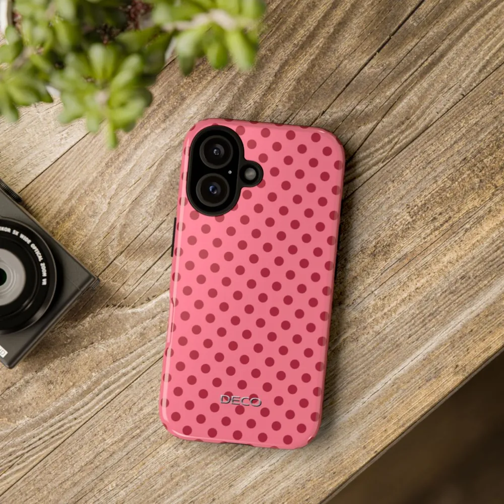 Pink & Red Polka Dots Tough Phone Case