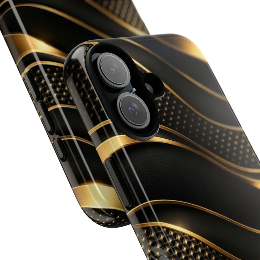 Luxury Textured Black & Gold DECO Signature Tough Phone Case