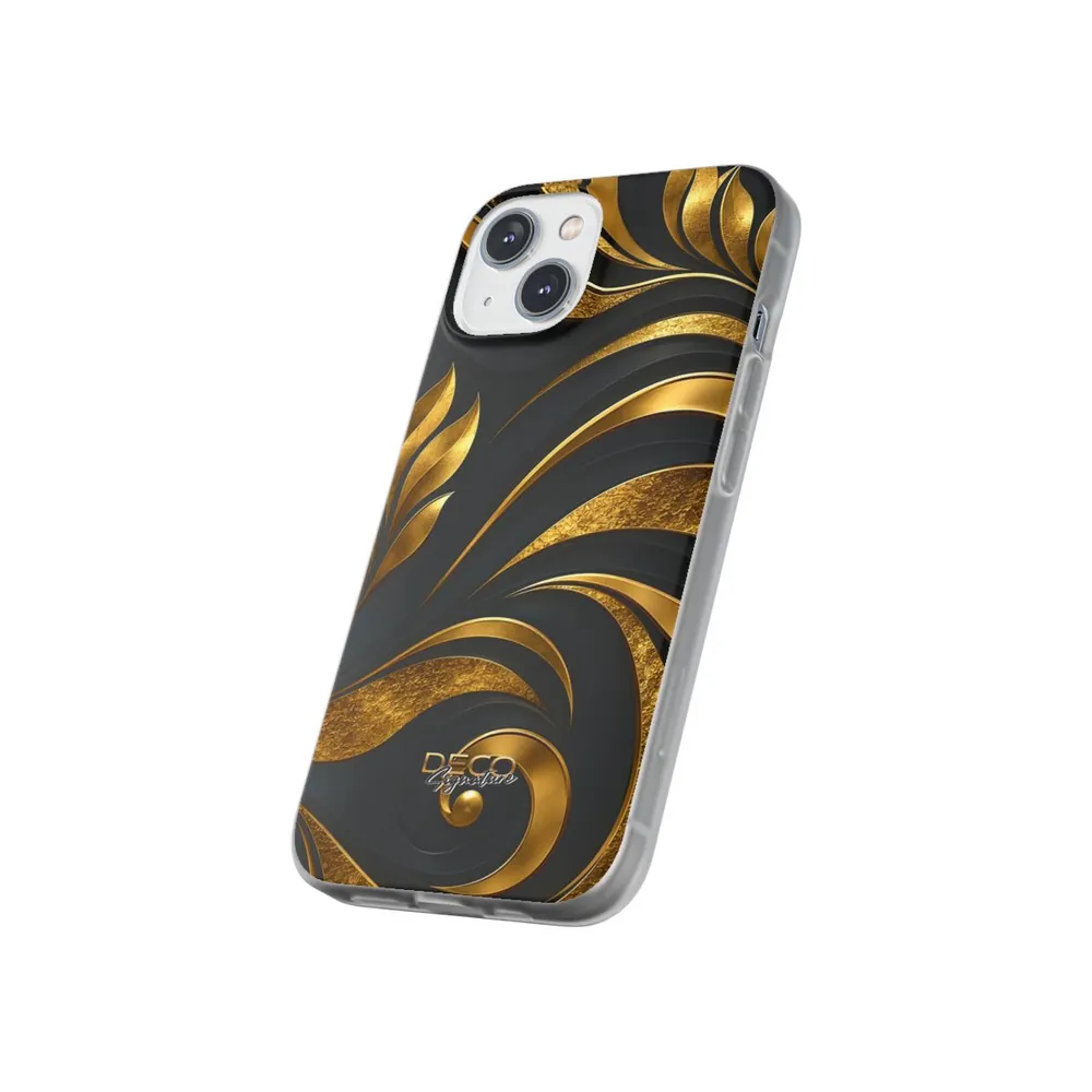Luxury Textured Black & Gold Inlay DECO Signature Phone Case