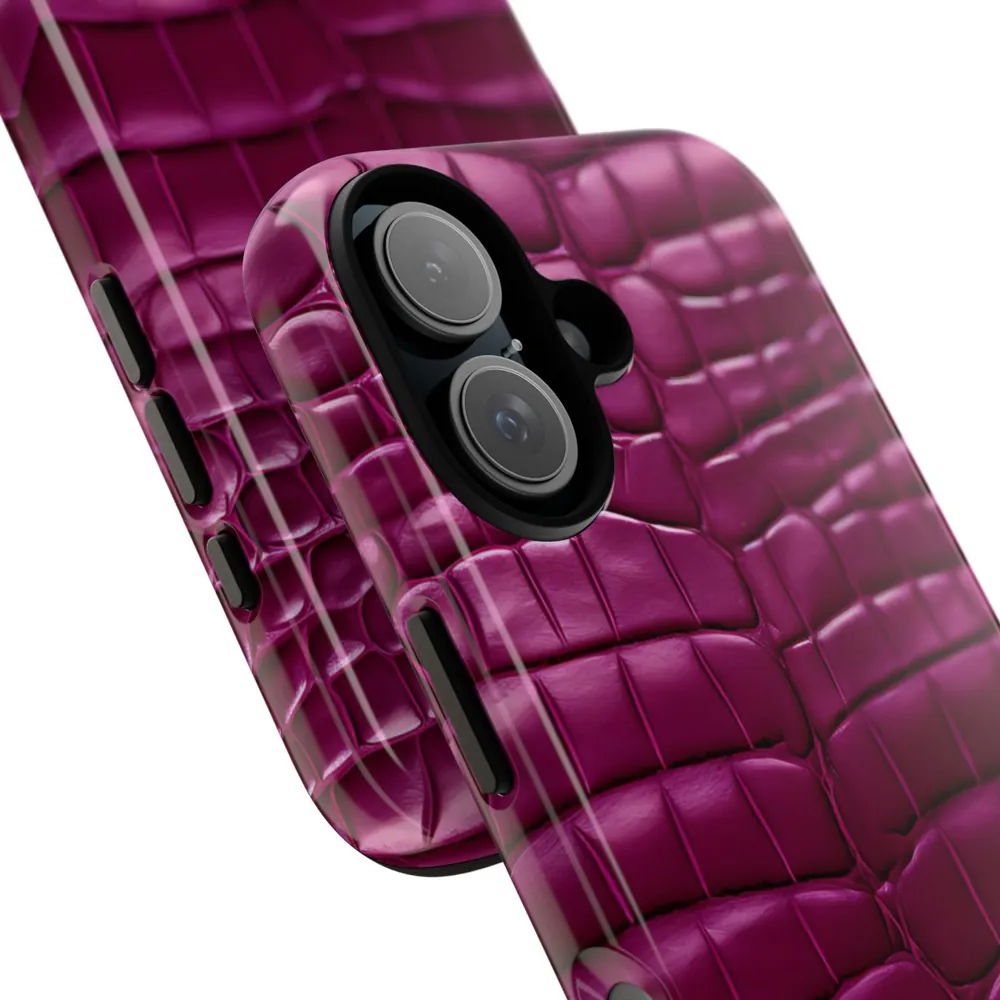 Deep Magenta Alligator Skin Tough Phone Case