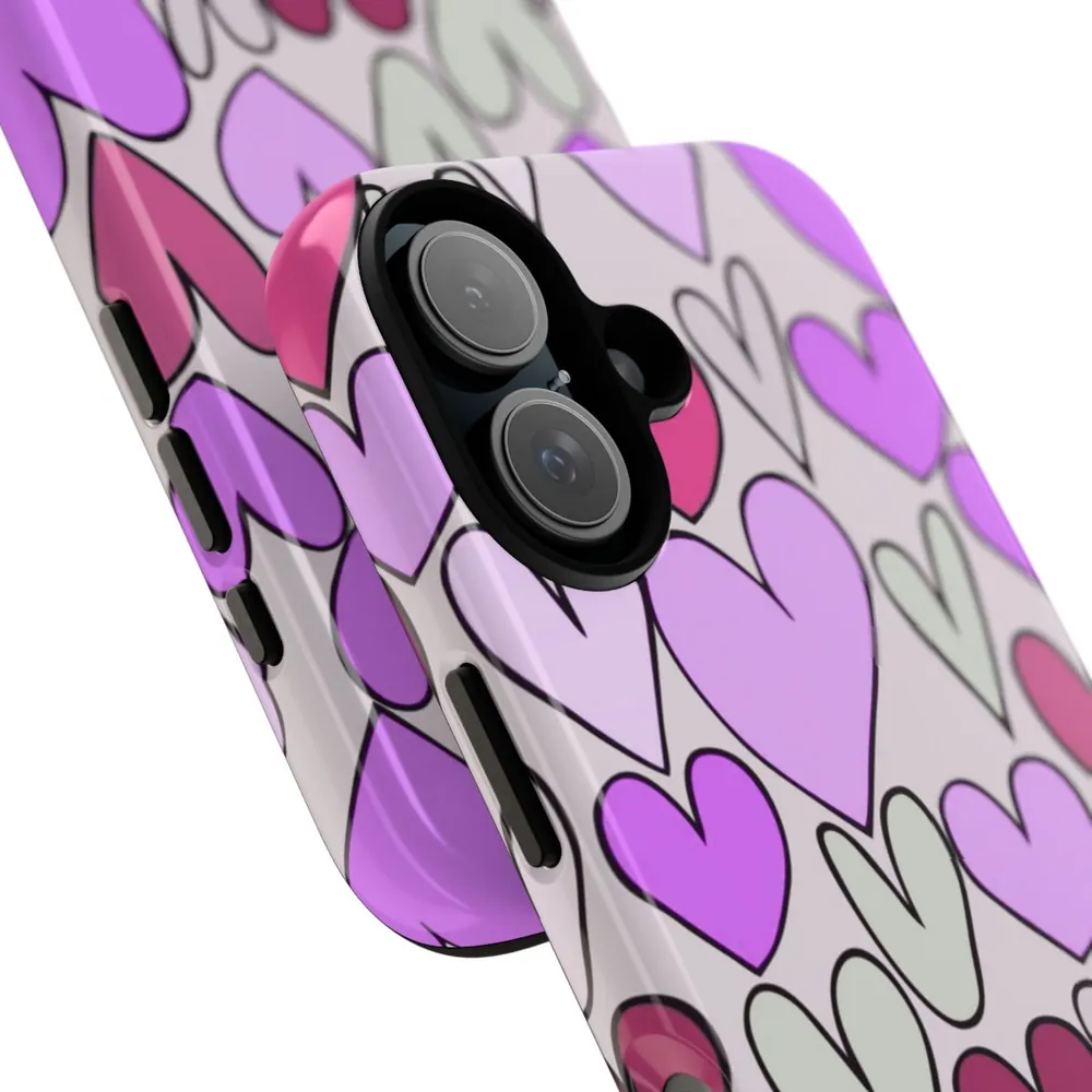 Purple Hearts Tough Phone Case