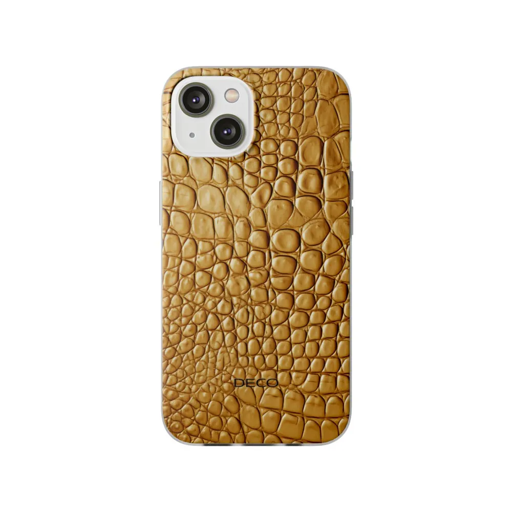 Gold Crocodile Skin Phone Case
