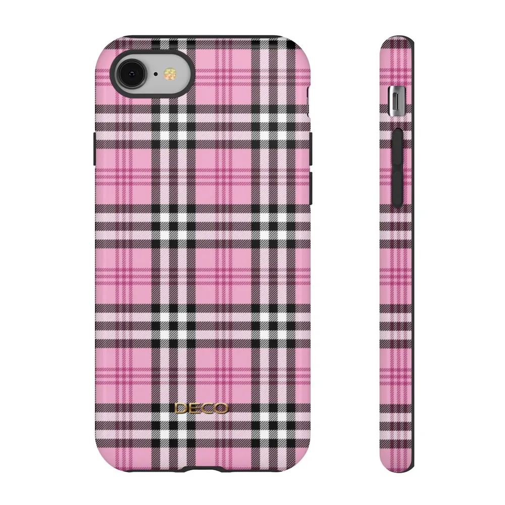 Pink Plaid Tough Phone Case