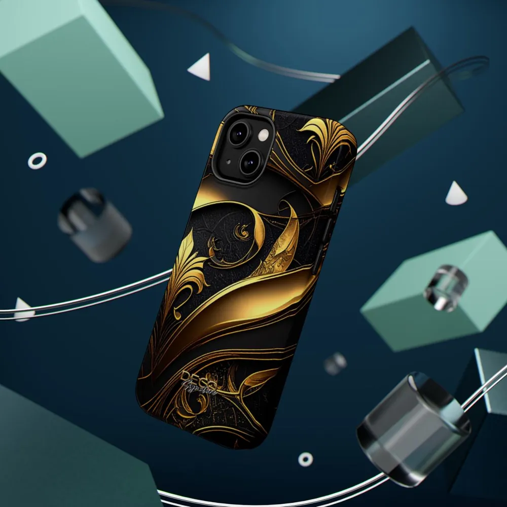 Luxury Black & Gold Inlay DECO Signature MagSafe Impact-Resistant Phone Case