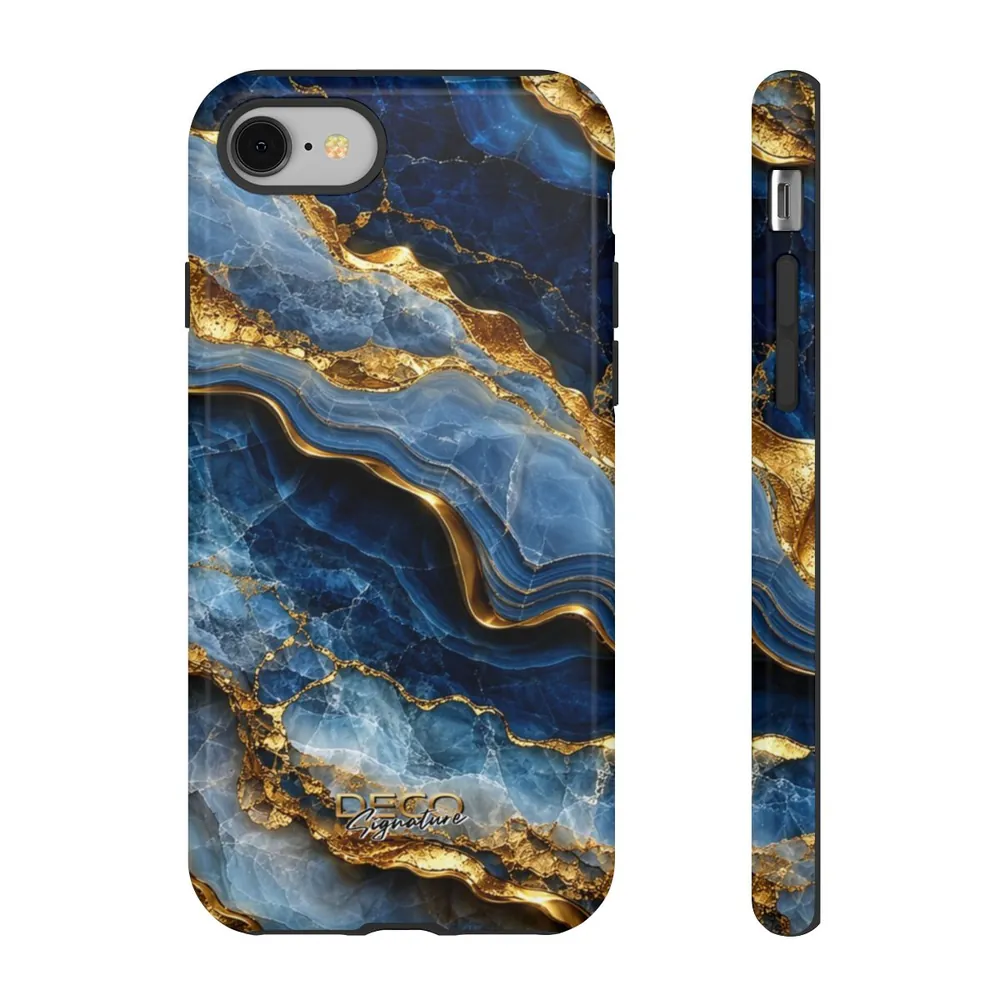 Luxury Textured Blue Onyx DECO Signature Tough Phone Case