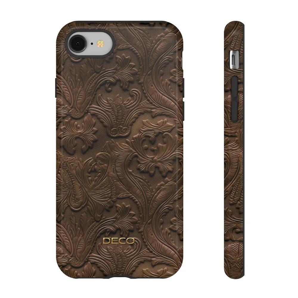 Classic Tooled Western Leather Tough Phone Case