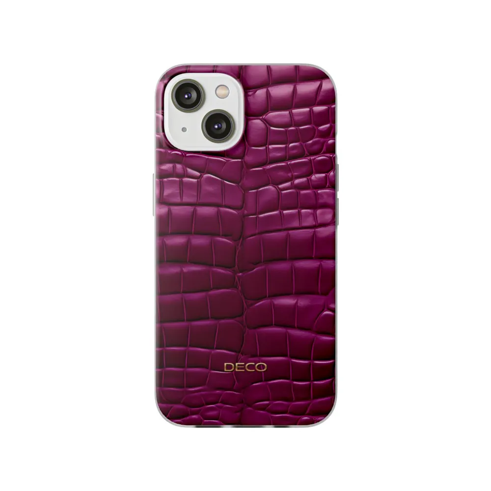 Deep Magenta Alligator Skin Phone Case