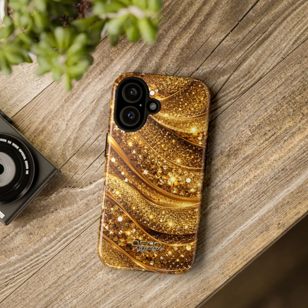 Luxury Gold Glitter Pop DECO Signature Tough Phone Case