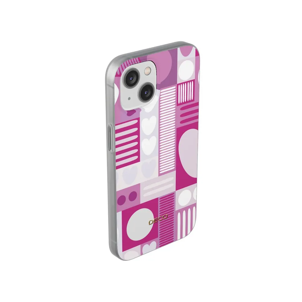 Deep Pink Graphic Hearts Phone Case