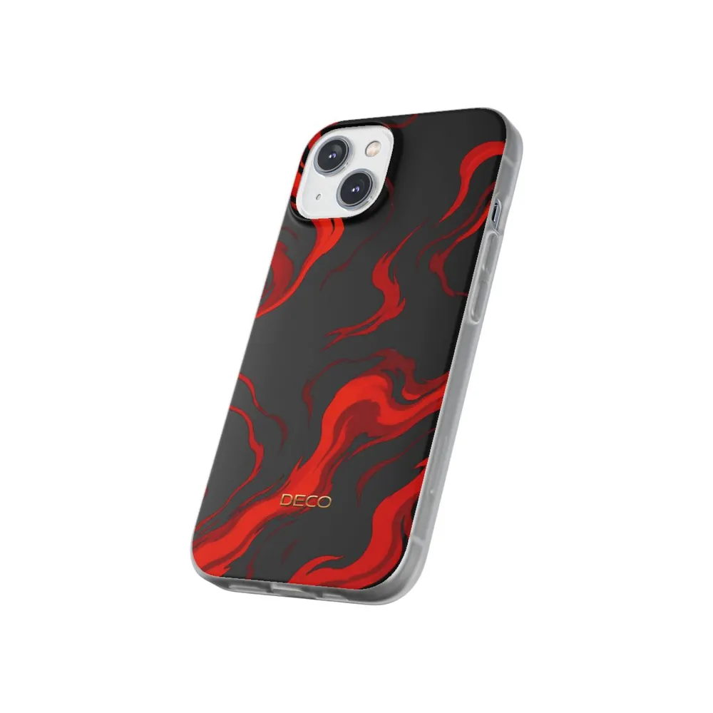 Fiery Red & Black Marble Phone Case