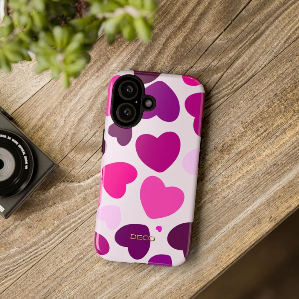 Pink Hearts Tough Phone Case
