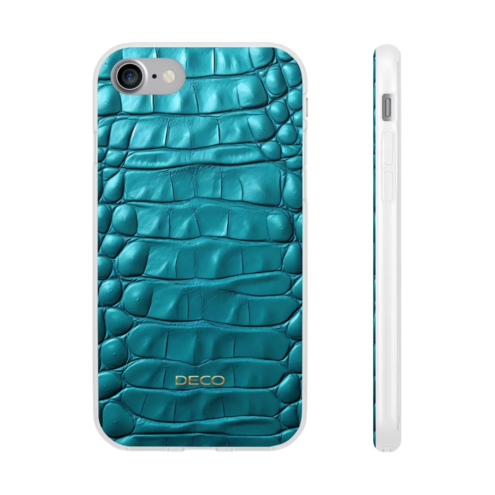 Teal Crocodile Skin Phone Case