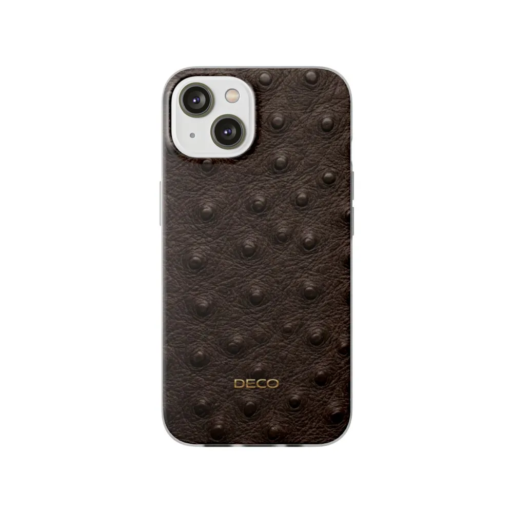 Brown Ostrich Skin Phone Case