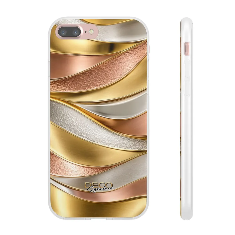 Luxury Textured White, Yellow & Rose Gold DECO Signature Phone Case