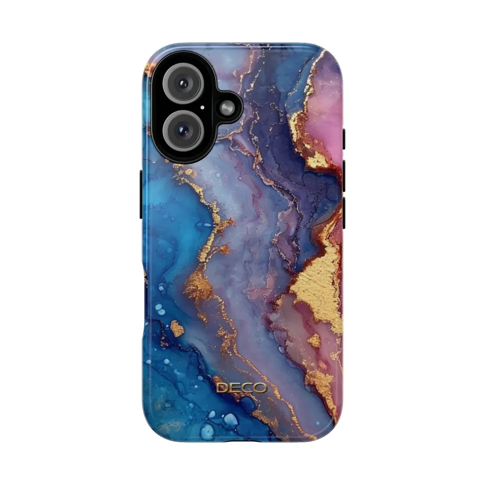Purples & Gold Watercolor Marble Tough Phone Case