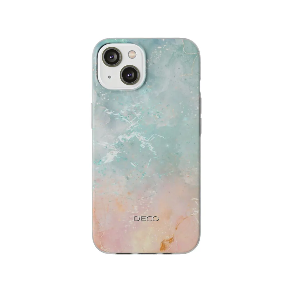 Seafoam & Coral Marble Phone Case