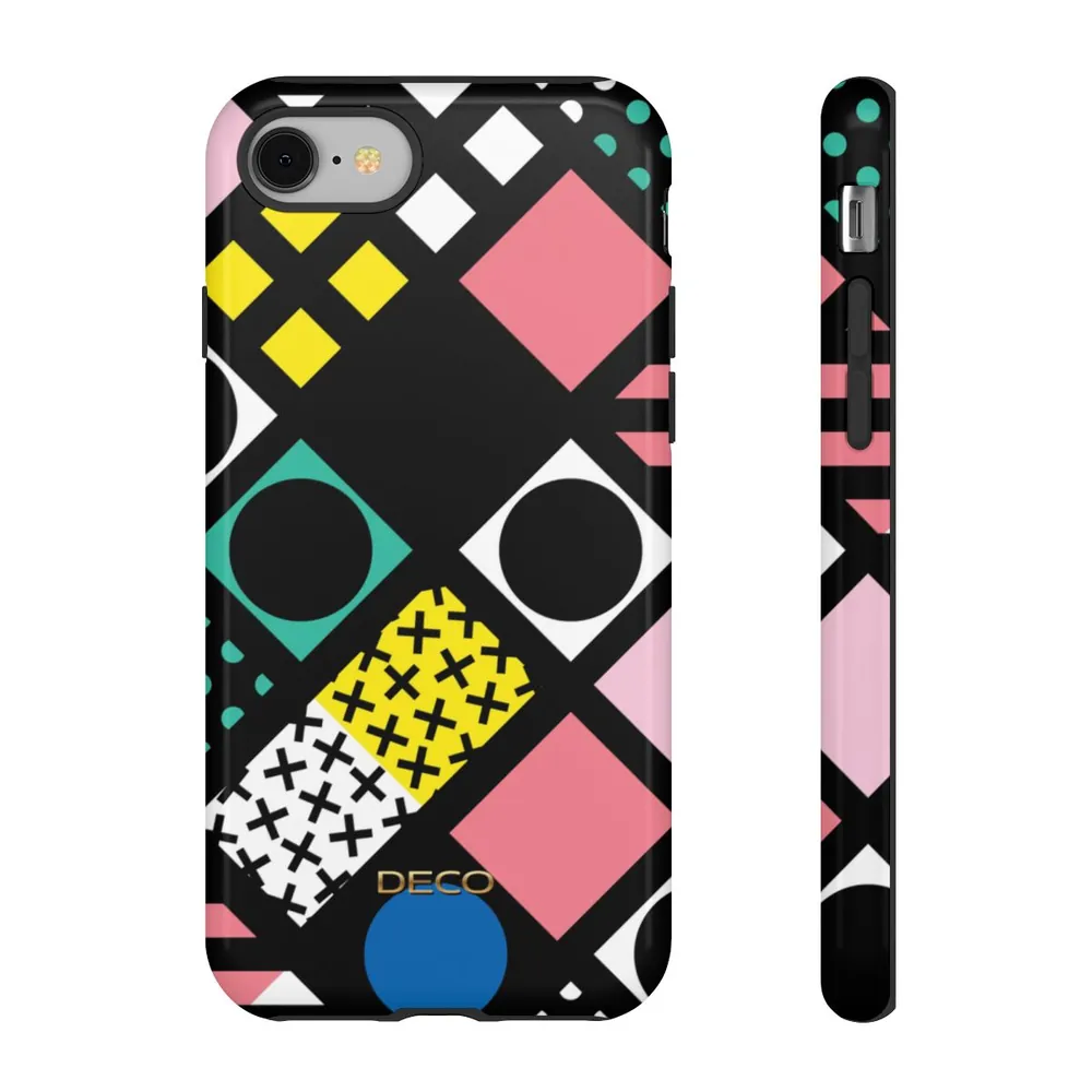 Pastel Geometric Blocks Tough Phone Case