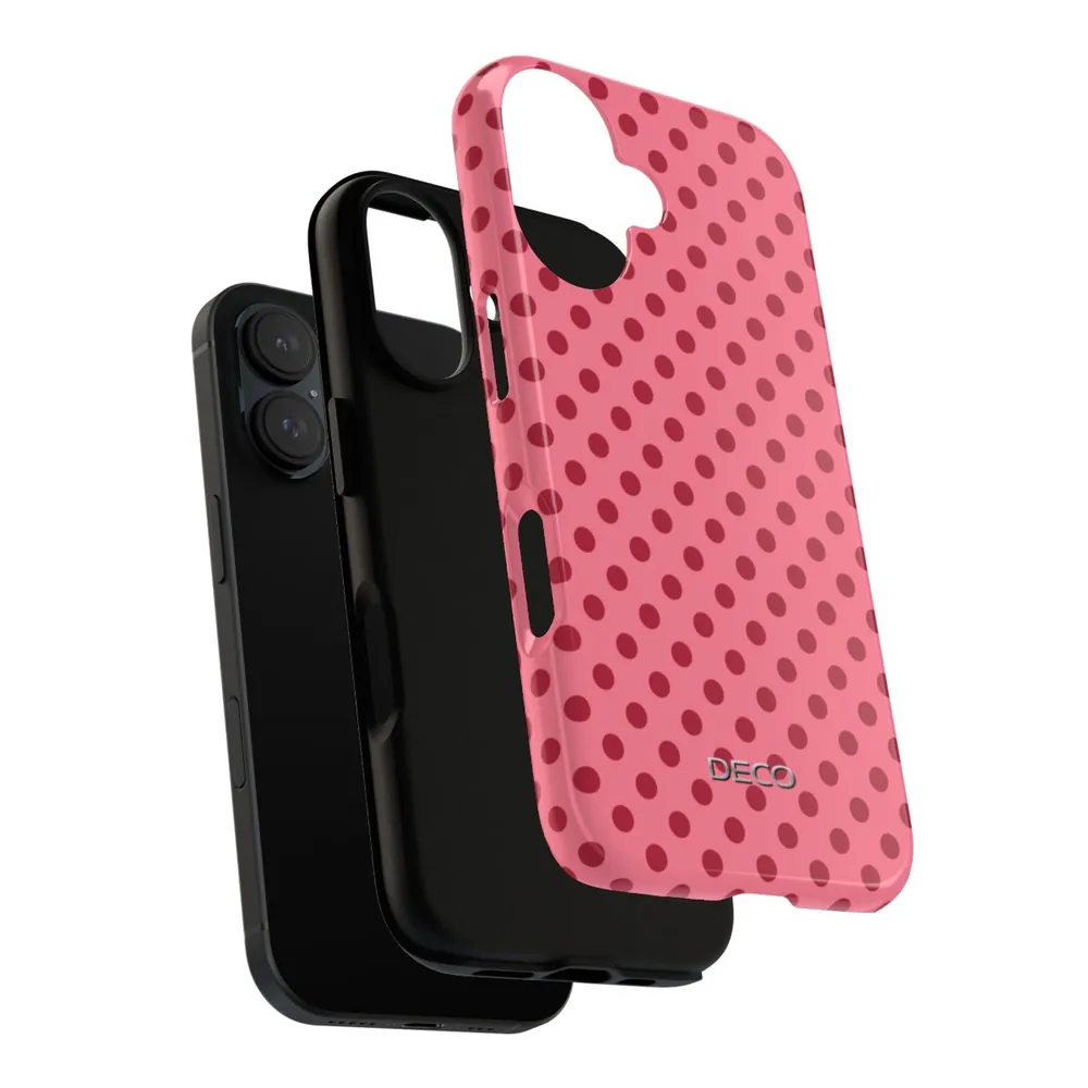 Pink & Red Polka Dots Tough Phone Case
