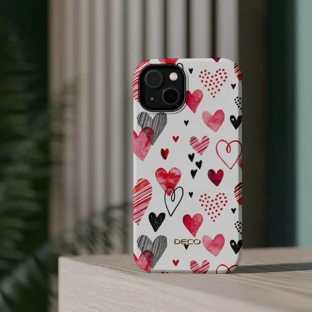 Valentine Hearts MagSafe Impact-Resistant Phone Case