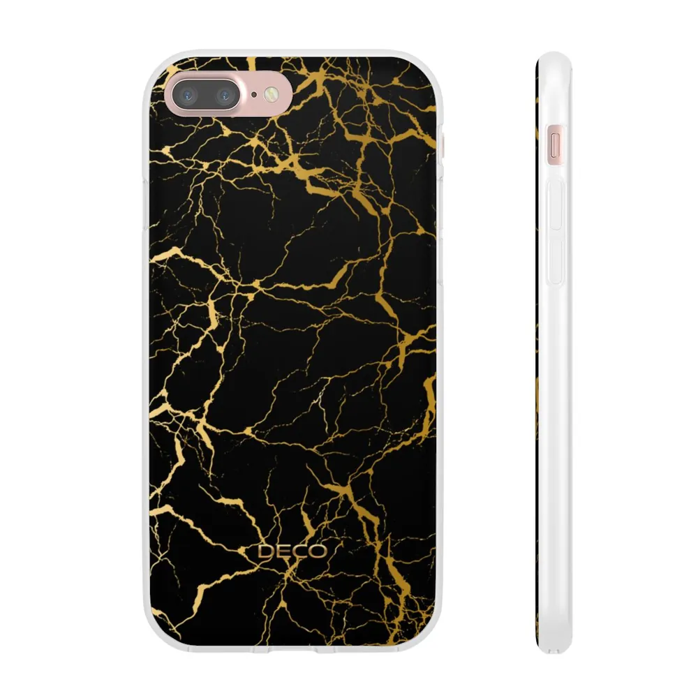 Black Gold Electric Marble Phone Case