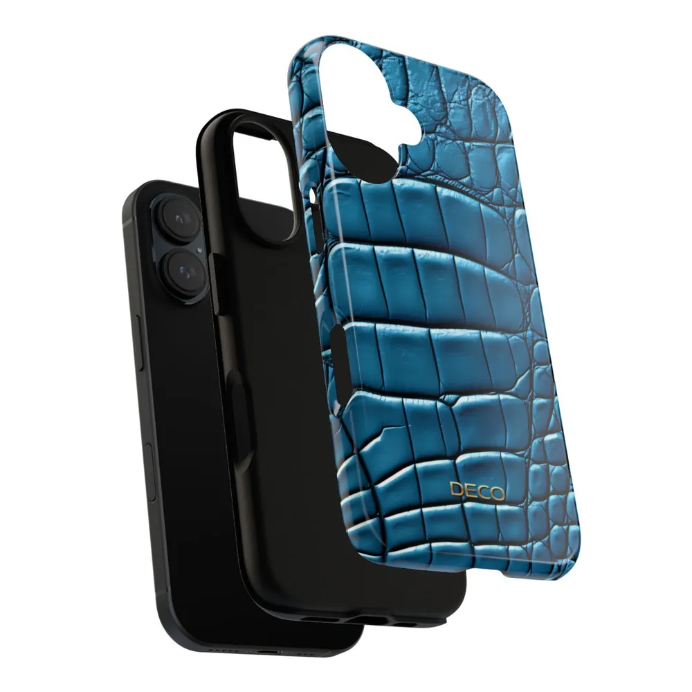 Aqua Alligator Skin Tough Phone Case