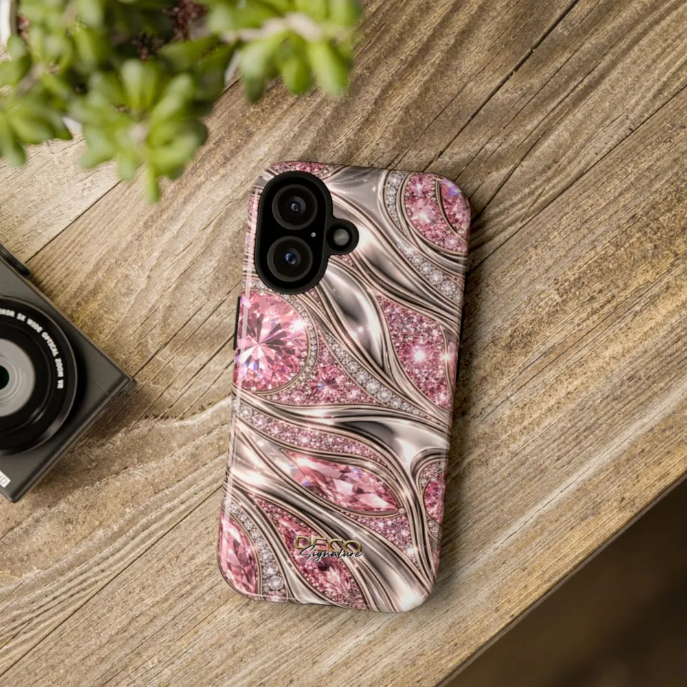 Luxury Gold & Pink Diamonds DECO Signature Tough Phone Case