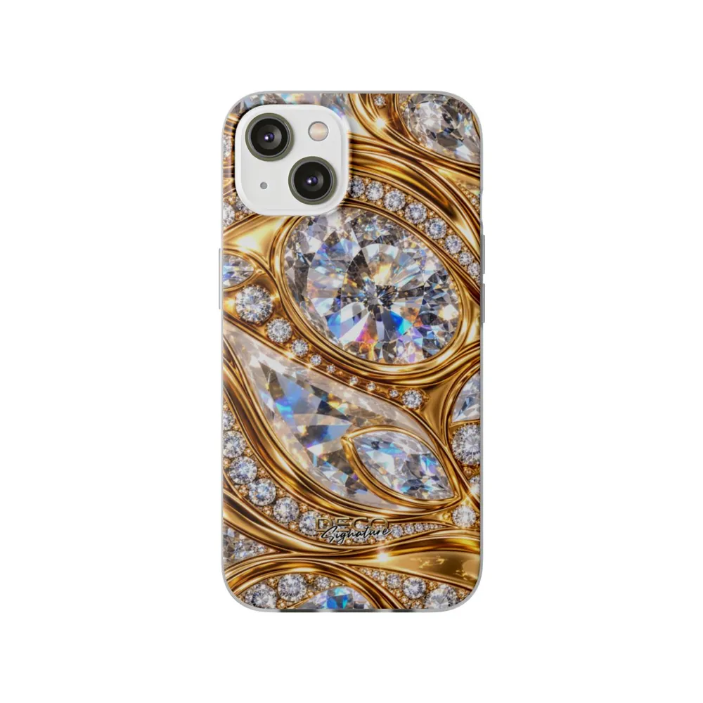 Luxury Liquid Gold & Diamonds DECO Signature Phone Case