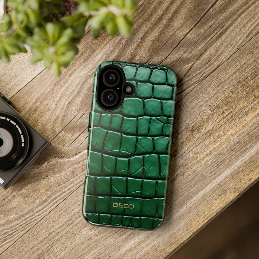 Emerald Alligator Skin Tough Phone Case
