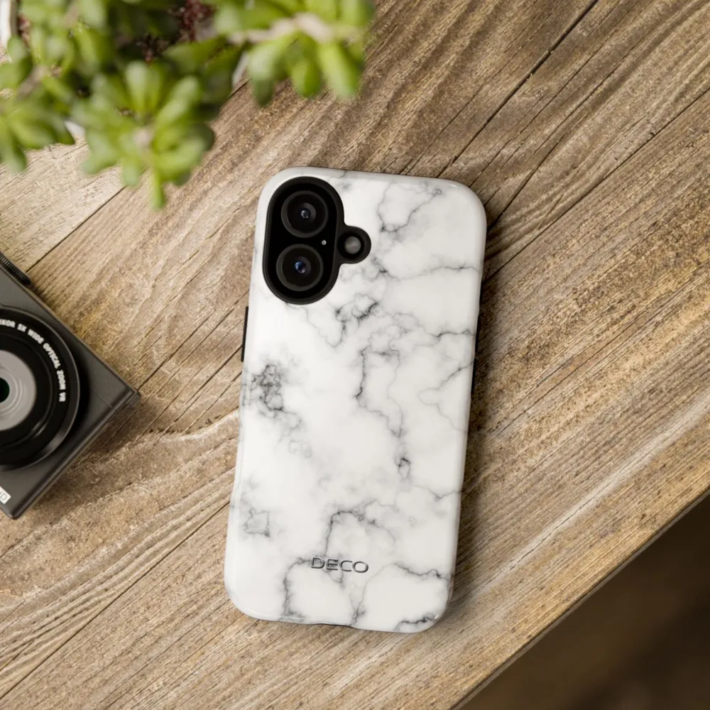 White & Black Marble Tough Phone Case