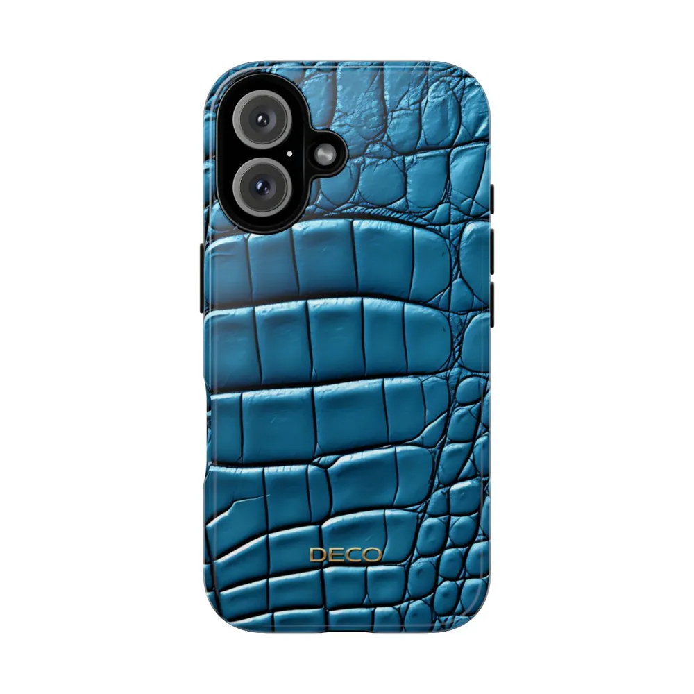Aqua Alligator Skin Tough Phone Case