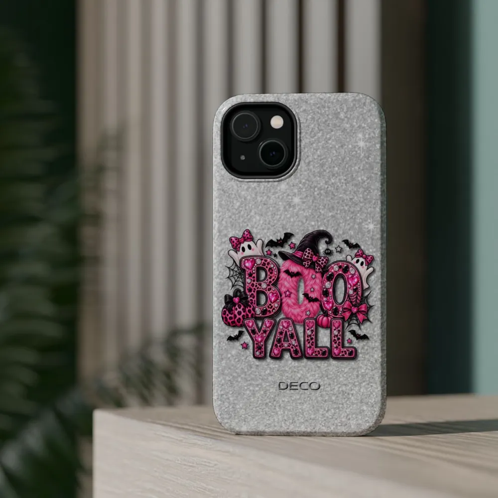 BOO YALL Bling Halloween MagSafe Impact-Resistant Phone Case