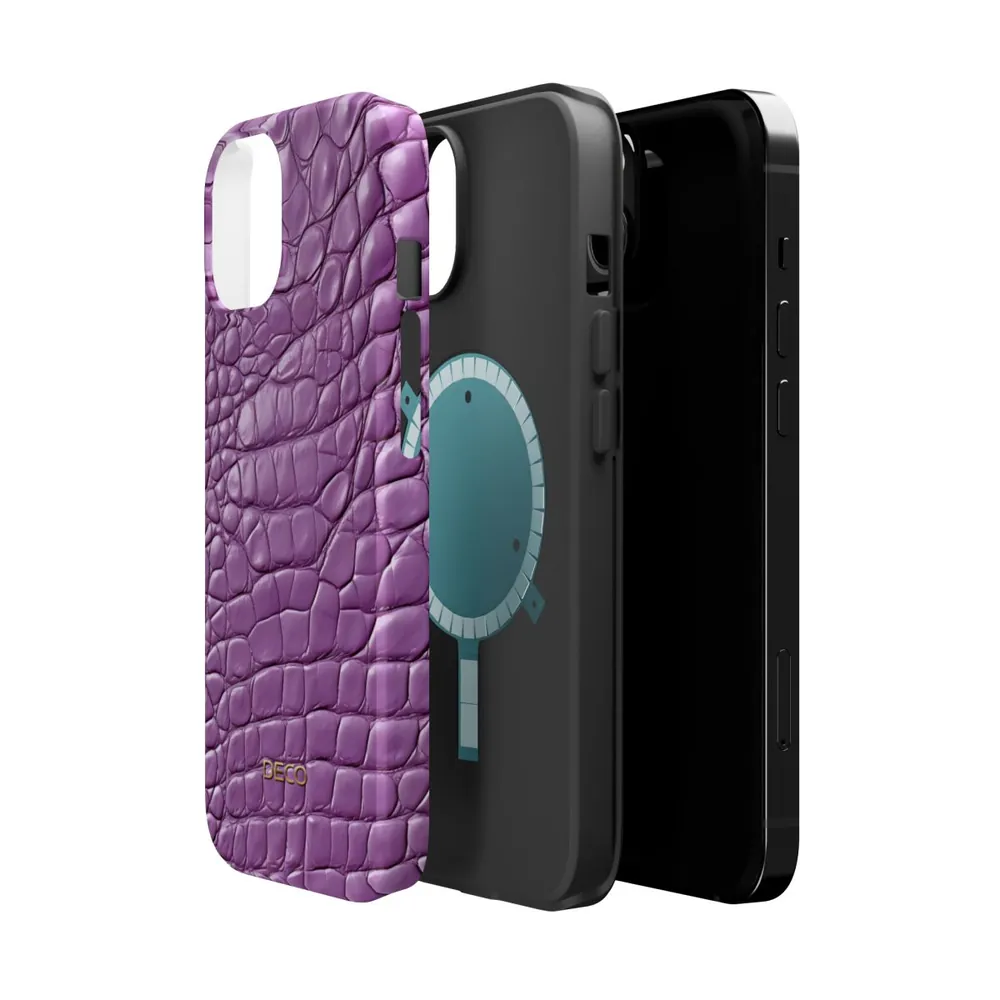 Lavender Alligator Skin MagSafe Impact-Resistant Phone Case