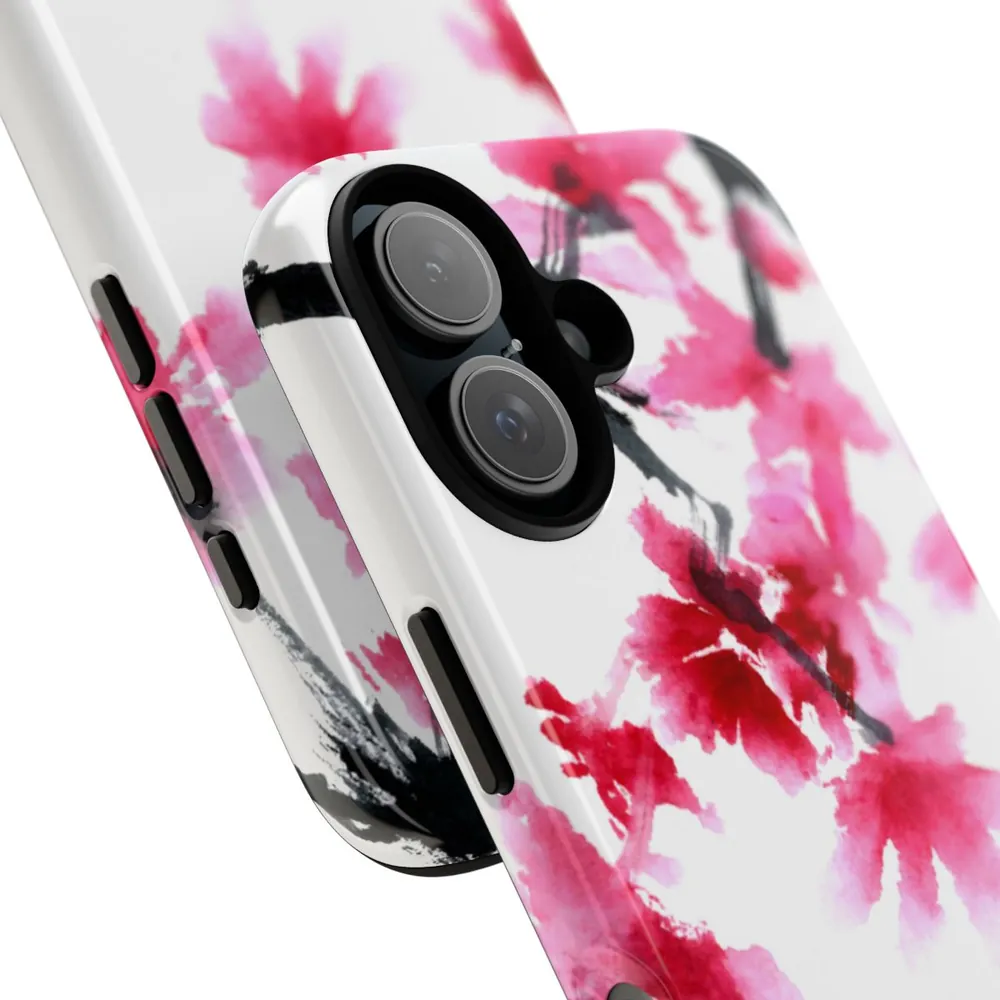 Watercolor Cherry Blossom Floral Tough Phone Case